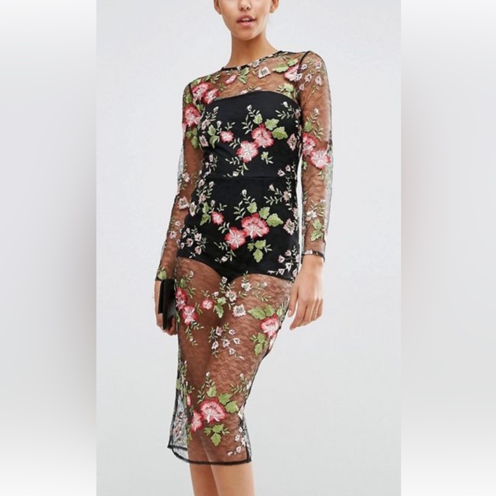ASOS NWT Bodycon Lace Dress with built-in body suit